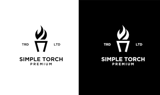 Premium simple Torch Logo vector symbol illustration design