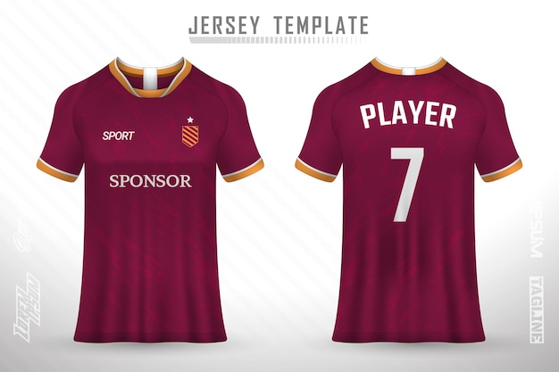 Premium soccer jersey template with abstract texture