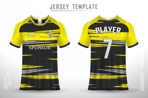 Premium soccer jersey template with abstract texture