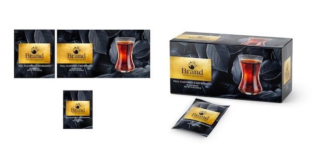 Vector premium tea packaging template