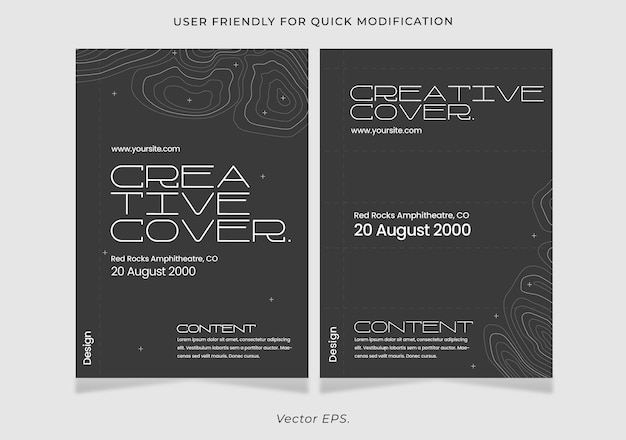 Premium Template Creative poster flyer Modern gray Geographic mountain topography vector texture Map