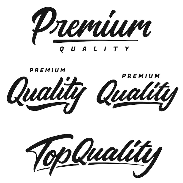 Premium and Top Quality hand written lettering logo, label, badge, emblem.