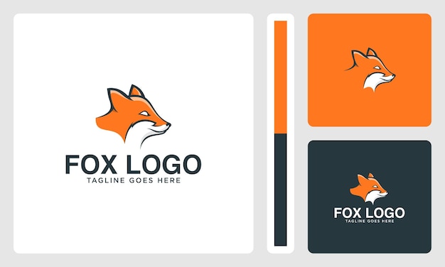 premium unique fox head vector logo