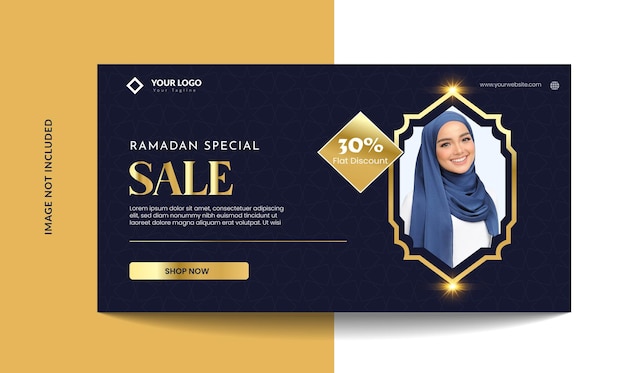 premium unique Ramadan banner design templet for social media vector