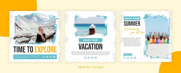 Premium Vector Adventure Holiday Travel Instagram Posts Collection