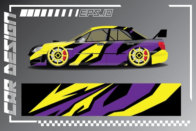 Premium Vector car racing sticker design