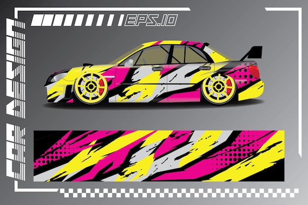 Premium Vector car racing sticker design