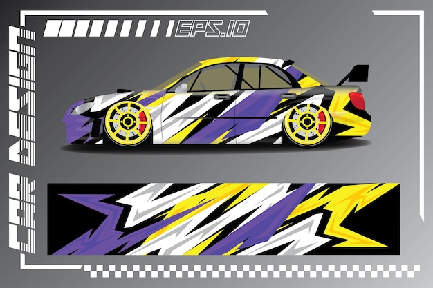 Premium Vector car racing sticker design