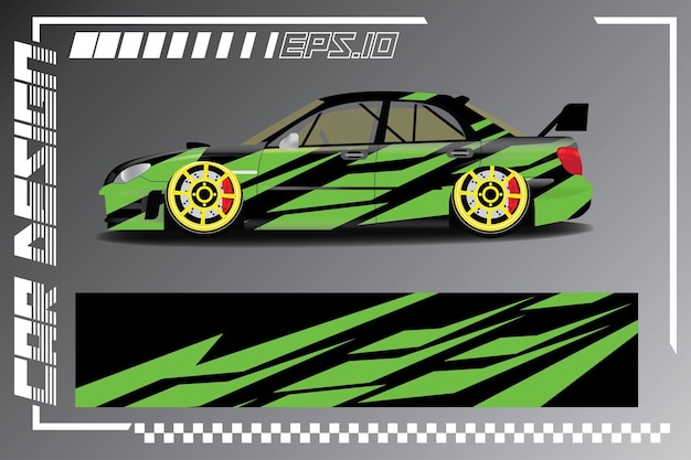 Premium Vector car racing sticker design