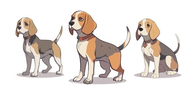 Premium Vector Cute Beagle Dog illustration Art Stock