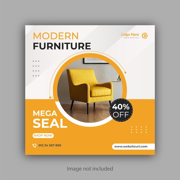 Premium vector furniture supper seal web banner and social media post design template