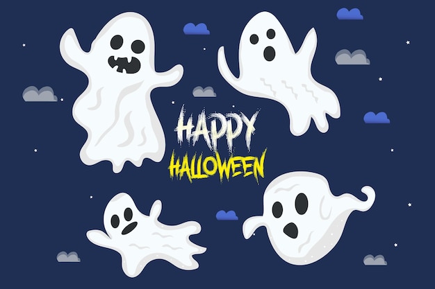 Premium Vector Ghost cartoon cute halloween vector collections