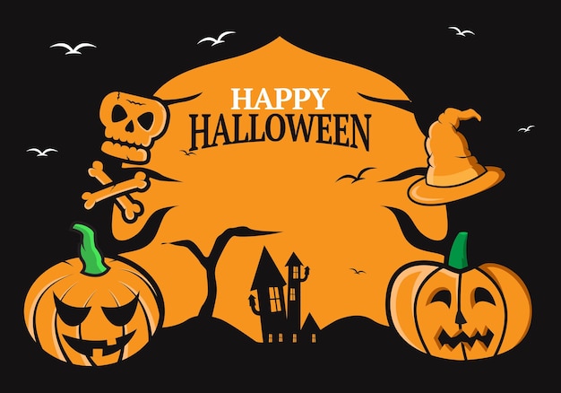 Premium Vector Happy Halloween Background