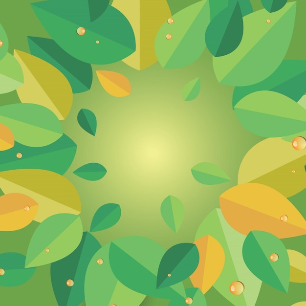 Premium vector of leafes green background