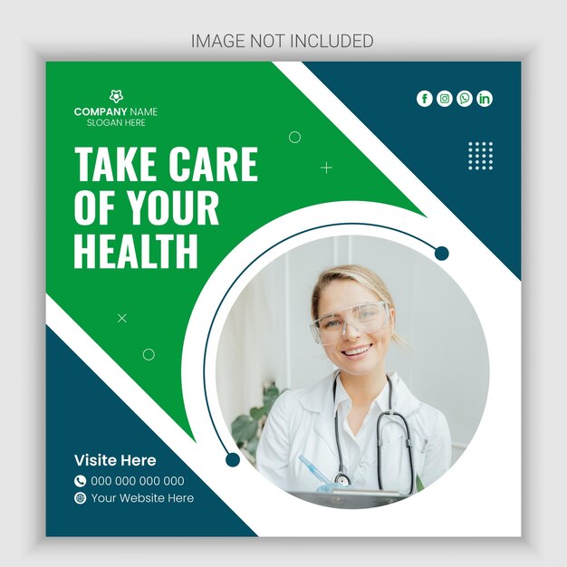 Vector premium vector medical health social media post and instagram banner