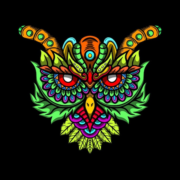 Premium Vector Owl Head Hand Drawn Illustration