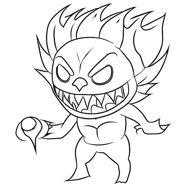 premium vector scary monster coloring page for kids get this image on freepik license details want