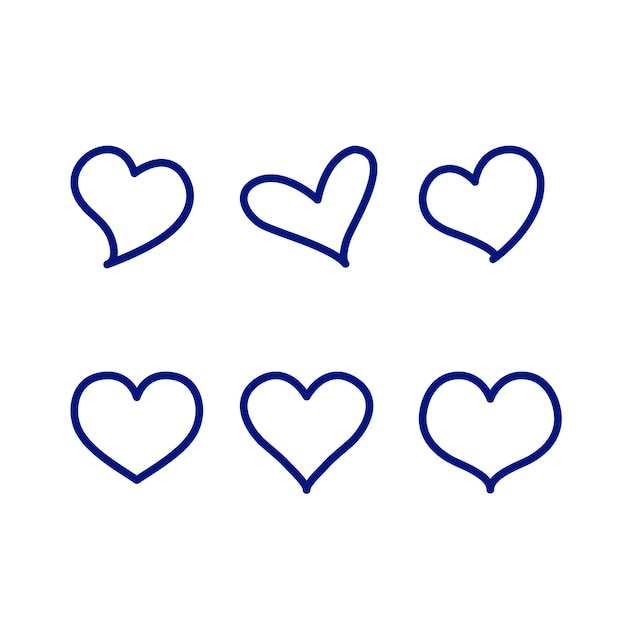 Premium vector set of different shapes of heart