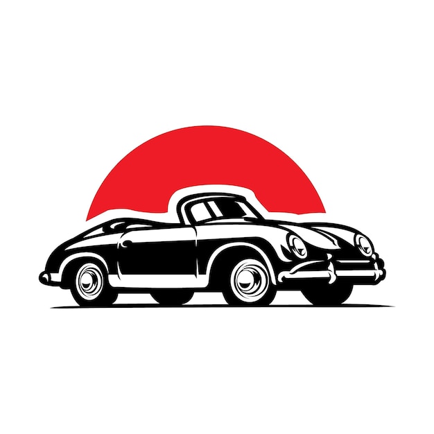 Premium vintage cabriolet car vector isolated