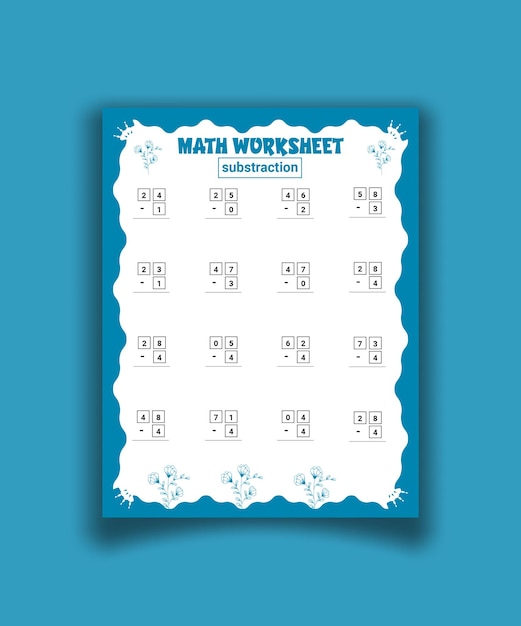 Preschool addition math worksheet template