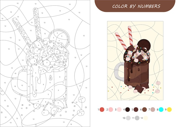 Preschool tasks for children coloring by numbers