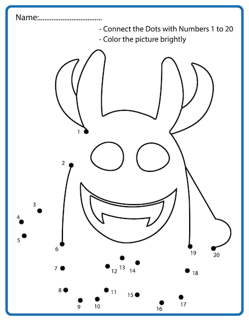 Preschool worksheet for practicing fine motor skills Connect the dots Worksheets activity