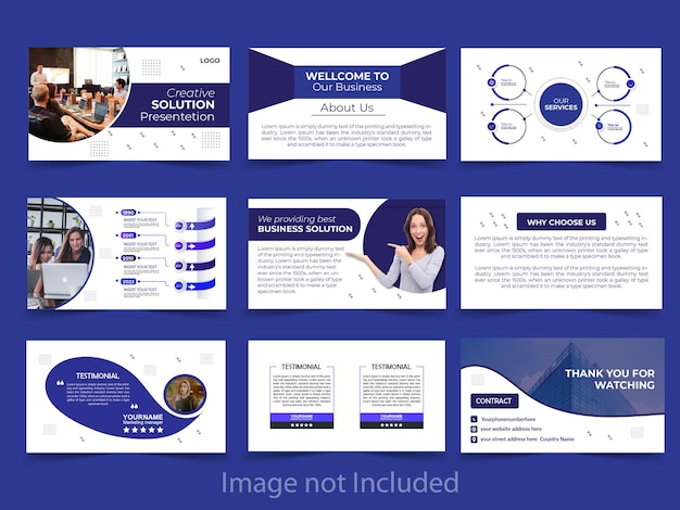 Presentation 9 page design vector