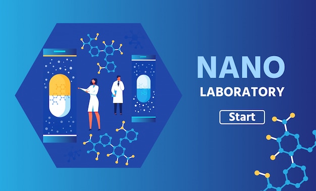 Vector presentation banner for science nano laboratory