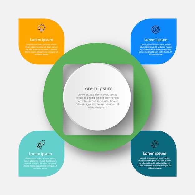 presentation business infographic circle template with 4 options