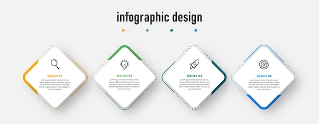 Presentation business infographic design elegant professional template with 4 step