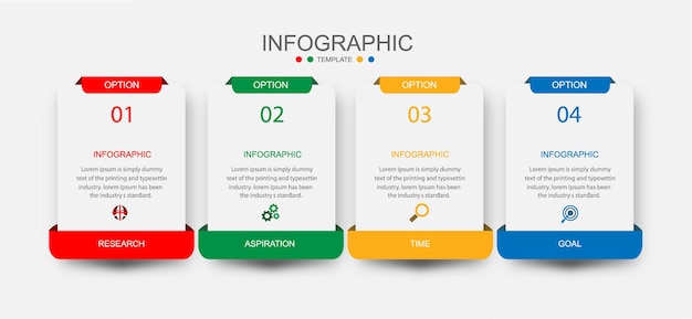 Presentation business infographic design elegant professional template with 4 step