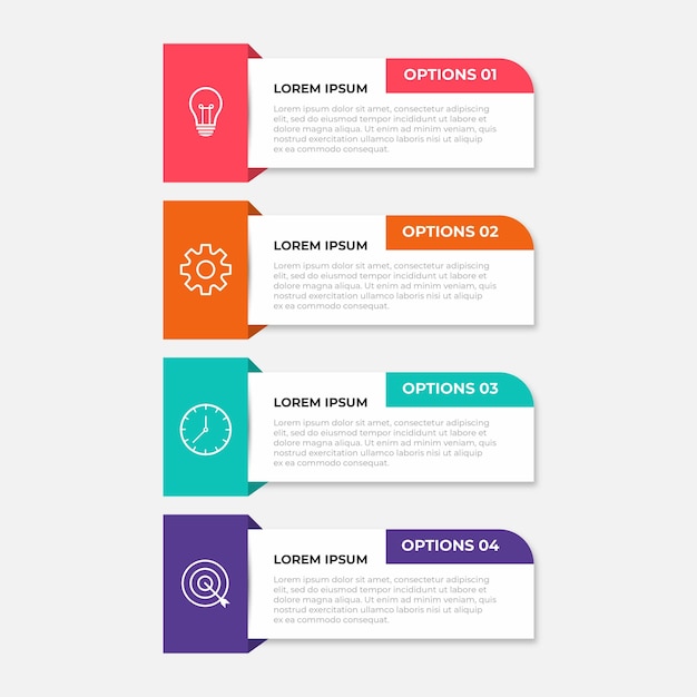 Presentation business infographic template with 4 options Vector illustration