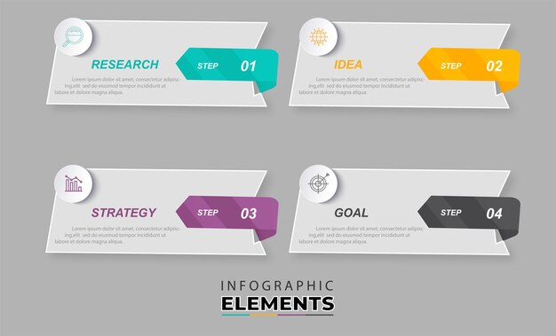 Presentation business infographic template with 4 options vector illustration