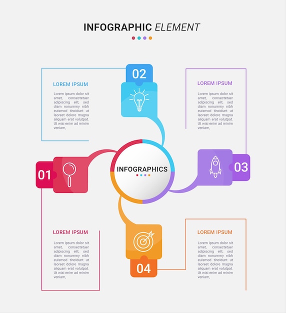 Presentation business infographic template with 4 options