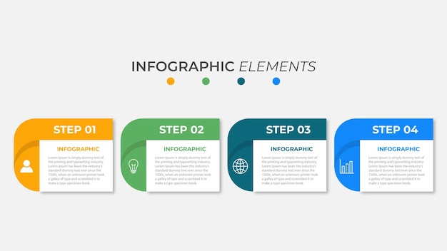 Presentation business infographic template with 4 options