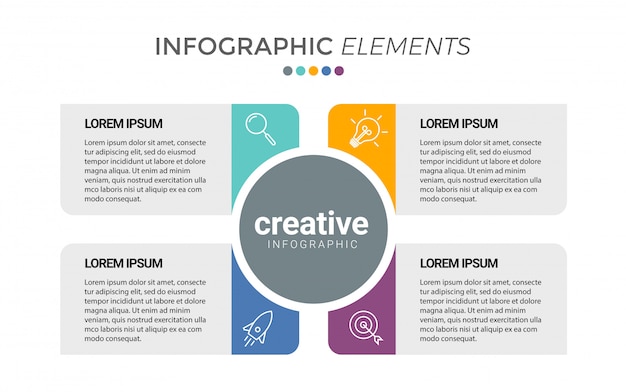 Presentation business infographic template with 4 options