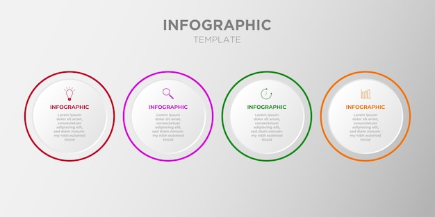 Presentation business infographic template with 4 step