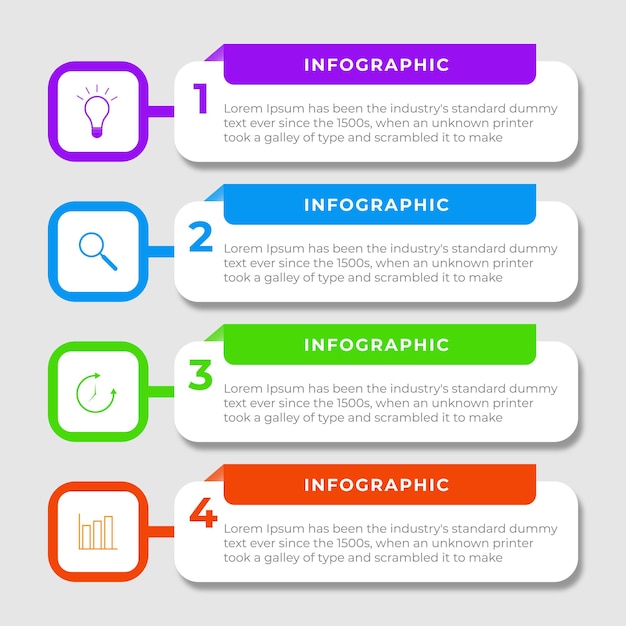 Presentation business infographic template with 4 step