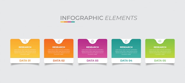 Presentation business infographic template with 5 options. 