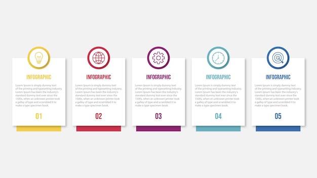 Presentation business infographic template with 5 options