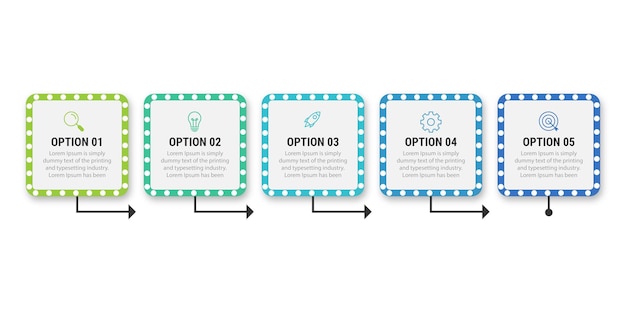 Presentation business infographic template with 5 options