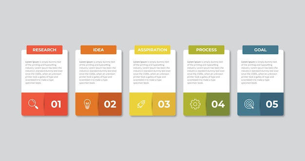 Presentation business infographic template with 5 options