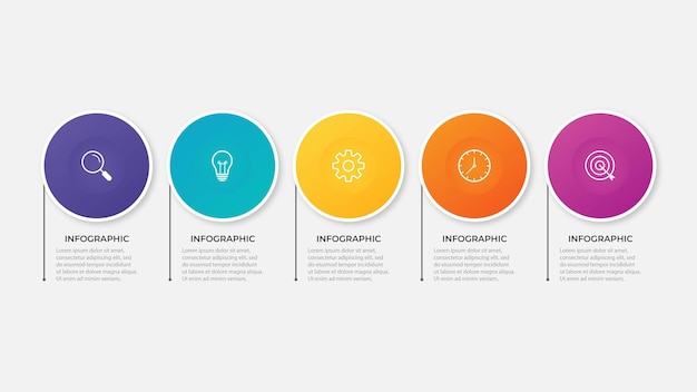 Presentation business infographic template with 5 options