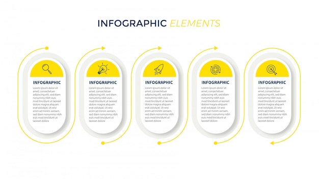 Presentation business infographic template with 5 options