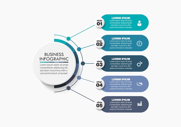 Presentation business infographic template with 5 options