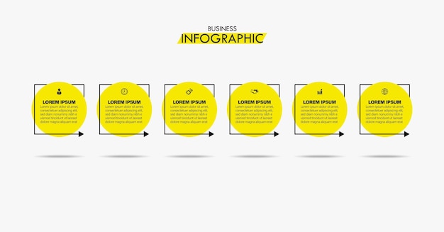 Presentation business infographic template with 6 options