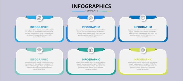 Presentation business infographic template with 6 options