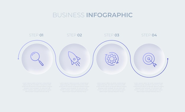 Presentation business infographic template with four options Premium Vector