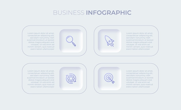 Presentation business infographic template with four options Premium Vector