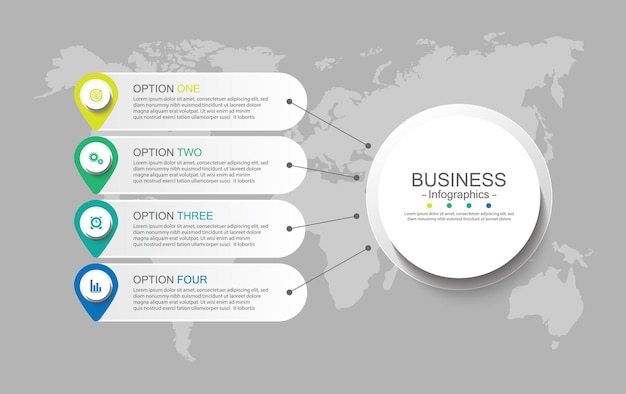 Presentation business infographic template  with four step